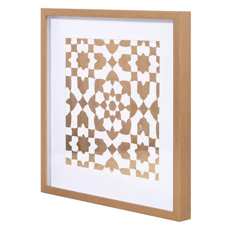 Tracey Boyd Glass Framed Gold Mosaic Print Wall Art, 16" 4 Tracey Boyd Glass Framed Gold Mosaic Print Wall Art, 16" - Image 2