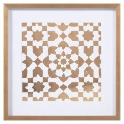 Tracey Boyd Glass Framed Gold Mosaic Print Wall Art, 16"