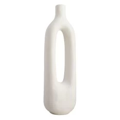 Tracey Boyd White Ceramic Open Vase, 17.5"