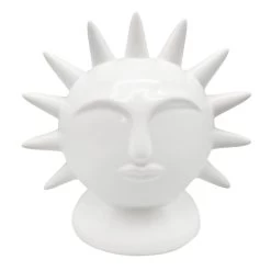 Tracey Boyd White Ceramic Sun, 4.5"