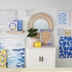 Tracey Boyd Whitewashed Bamboo Round Wall Mirror, 35" -Home Decor Shop tracey boyd whitewashed bamboo round wall mirror 35 2