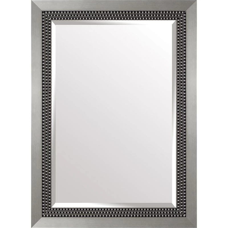 Triple Beaded Silver Wall Mirror, 30x36 3 Triple Beaded Silver Wall Mirror, 30x36