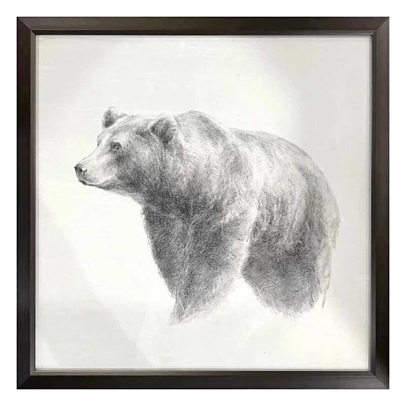 Ty Pennington Glass Framed Bear Wall Art, 26" 3 Ty Pennington Glass Framed Bear Wall Art, 26"