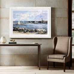 Ty Pennington Glass Framed Coastline Print Wall Art, 43x31 -Home Decor Shop ty pennington glass framed coastline print wall art 43x31 2