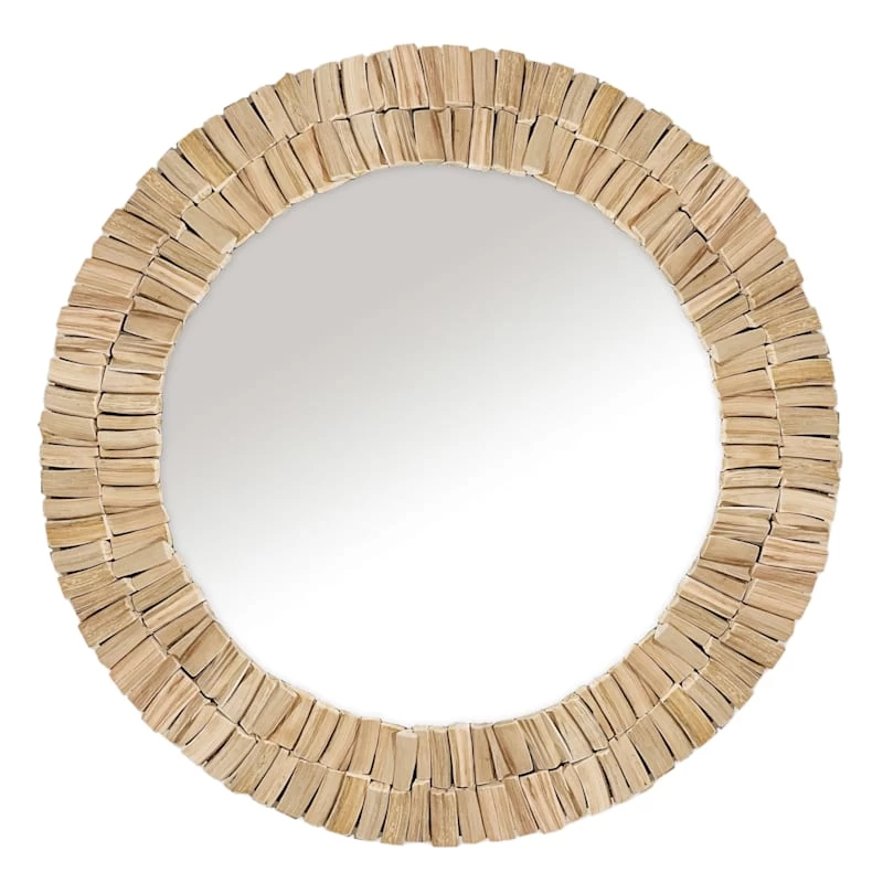 Ty Pennington Natural Driftwood Round Wall Mirror, 35" 3 Ty Pennington Natural Driftwood Round Wall Mirror, 35"