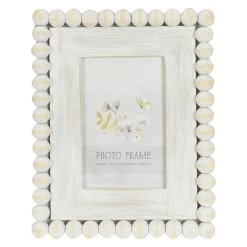 White Beaded Tabletop Photo Frame, 4x6