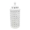 White Ceramic Cutout Cylinder, 15" 1 White Ceramic Cutout Cylinder, 15" -Home Decor Shop white ceramic cutout cylinder 15