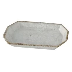 White Metal Trinket Tray, 8x4