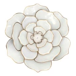 White Metal Wall Flower, 16.5"
