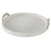 White Round Wooden Decorative Tray, 21" -Home Decor Shop white round wooden decorative tray 21