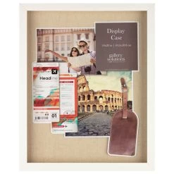 White Shadowbox Linen Back With Pins, 16x20