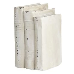 White Stacked Books, 8"