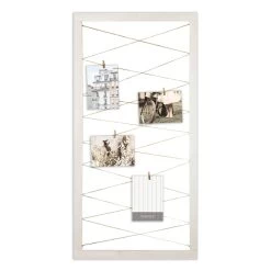 White String Collage With Clothespin Photo Clips, 20x40