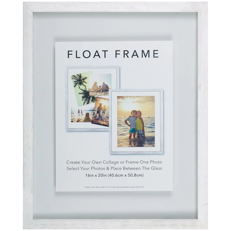 Whitewash Linear Profile Floating Wall Frame, 16x20 3 Whitewash Linear Profile Floating Wall Frame, 16x20