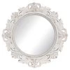 Whitewashed Ornate Wall Mirror, 20" 2 Whitewashed Ornate Wall Mirror, 20" -Home Decor Shop whitewashed ornate wall mirror 20