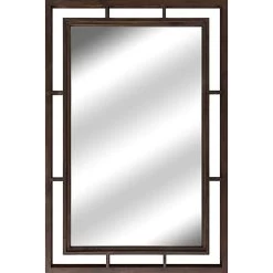Wood Open Framed Wall Mirror, 24x36