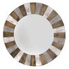 Wooden Multicolored Patch Round Wall Mirror, 30" -Home Decor Shop wooden multicolored patch round wall mirror 30