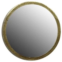 Yellow Accent Round Wall Mirror, 7"